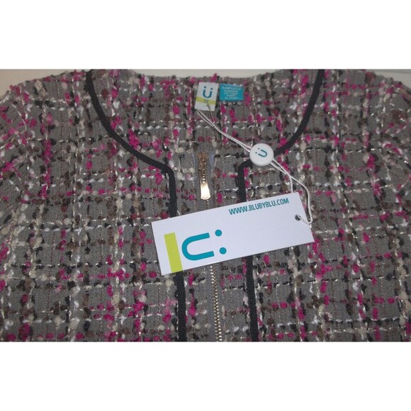 Blu By Blu Girls Tweed Lined Long Sleeve Jacket Blazer Size 12 - Picture 6 of 7